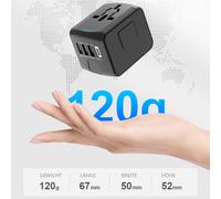 Compagnon de voyage : Adaptateur secteur universel avec alimentation intelligente et charge rapide pour les voyages internationaux (Bleu)