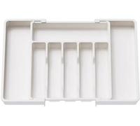 Compartiment extensible pour couverts, housse réglable et porte-couverts, organiseur de tiroir compact en plastique, grand format, blanc