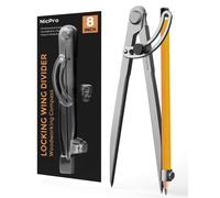 Compas de 8 pouces pour la menuiserie, avec système de fixation et porte-crayon – idéal pour le travail du bois et la conception