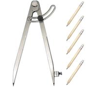 Compas de Mesure en Acier au Carbonne avec 5pcs Crayons Compas de Précision Réglage pour Jauge de Marquage Industriel Cuir