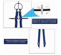 Compas Menuisier,Compas Professionnel,Kit de Compas de Mesure en Metal,Compas Scoire de Précision avec Mécanisme de