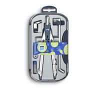 WONDAY - Compas, Coffret 5 pièces Technique Ballustre avec étui de mine, rallonge, taille-mine et bague