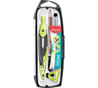 Compas Scolaire - Maped - Open 5 pièces - Vert - Bague Universelle - Ergonomique