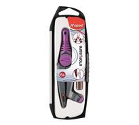 Maped – Compas Stop & Safe – Pointe auto‑rétractable, 1 compas à bague + crayon Black'Peps 192611