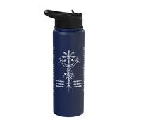 Compass Vegvisir Viking Symbol Nordic Rune Celtic Yggdrasil Stainless Steel Insulated Water Bottle