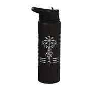 Compass Vegvisir Viking Symbol Nordic Rune Celtic Yggdrasil Stainless Steel Insulated Water Bottle