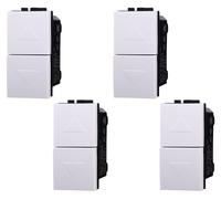 Compatible avec : 4 interrupteurs, bipolaires, type bouton pour volets roulants, couleur blanche
