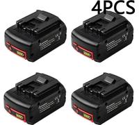 Compatible avec Bosch Professional 18V, batterie Li-Ion 6,0Ah/6000mAh (pack de 4), vert, remplace BAT609/BAT610/BAT618/BAT619, GBA18V, GSR18V