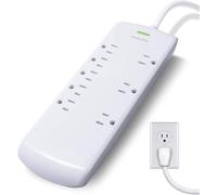 Compatible avec le protecteur de surtension Philips à 8 prises, la rallonge de 1,2 m, la multiprise, 2160 joules, 3 prises espacées, fiche plate.