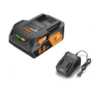 Compatible avec RIDGID 18V Outils Sans Fil Batterie et Chargeur Set de Compatible avec AEG L1850R R840087 Li-ion Batterie 6.8Ah 18 Volt Chargeur(1pc 1charger)