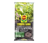 Compo SANA® Terreau pour plantes vertes et palmiers sans tourbe, 5 l, terreau spécial avec fertilisation de démarrage et flocons respiratoires pour plantes d'intérieur, de balcon et de terrasse