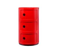 Kartell Meuble de rangement Componibili 3 H 59 cm Ø 32 cm Rouge ABS