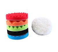 Composé de Frottement pour Tampons de Polissage de Voiture 180 Mm 7 Pièces Kit de Forage de Polisseuse de Voiture Automatique, composé de Tampon de Polissage d'éponge de