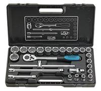 HAZET Jeu de clés à douilles 900 – Carré creux 1/2 pouce (12,5 mm) – Traction 6 pans – 25 pièces