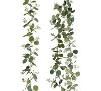 Composition de fleurs d'eucalyptus naturelles, lot de 2, blanche, 60 cm, pour les mariages, les décorations de table rétro, le salon, les fêtes prénatales, les célébrations.