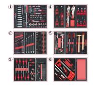 Composition d'outils 6 tiroirs pour servante KS TOOLS - 455 pièces - 714.0452