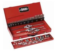 Composition d'outils à tarauder et fileter en coffret métallique SAM - CTF45