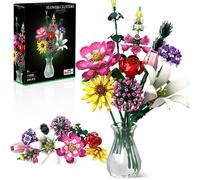 Composition florale à assembler, 699 pièces | Kit de loisirs créatifs pour créer des fleurs botaniques réalistes | Décoration "fait maison" | Cadeau pour la fête des mères, un anniversaire, la Saint-V