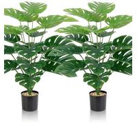 Composition florale artificielle comprenant 2 grandes plantes artificielles, des fleurs Nep artificielles, des fleurs artificielles ultra-réalistes ressemblant à s'y méprendre à des plantes naturelles