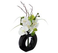 Composition Florale Artificielle d'orchidées avec Vase céramique H 44 cm - Atmosphera