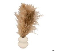 Atmosphera - Composition florale artificielle Glen - Vase céramique blanc H 42 cm - Style bohème