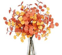 Composition florale d'automne artificielle avec des feuilles d'eucalyptus, 60 cm, décoration d'automne avec des fleurs artificielles