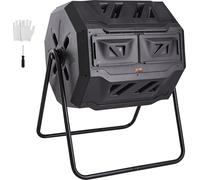 Compostage - Composteur Tumbler 162,7 L, Composteur rotatif à tambour à double compartiment 735 x 625 x 955 mm, Bac à compost de jardin résistant, gants inclus - 50 kg.