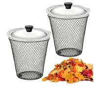 Composteur à - 2 paniers en métallique, avec couvercle, bac à compost de souterrain | Convient pour les déchets de jardin et les restes de cuisine pour l'enrichissement du sol et