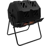 Composteur à double compartiment 160L, dimensions 70x60x93cm. Composteur rotatif. Bac de compostage rotatif pour le jardin et la cuisine. Composteur en forme de tambour
