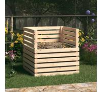Composteur Blanc 100x100x102 cm Bois Massif de Pin Bac à Compost Jardin vidaXL