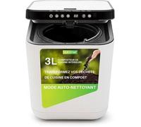 Nutrichef Composteur Cuisine Électrique 3L - Poubelle Compost Cuisine Automatique de Comptoir - Fonctions de Séchage, Broyage et Refroidissement - sans Odeur, Blanc