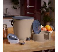Composteur de cuisine - Système Bokashi - Traitement des déchets - Matériaux recyclés - 15,3 litres - Couleur cappuccino