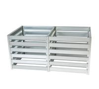 Double Composteur de Jardin Métal 1408L Grand Composteur Extérieur en Acier Galvanisé 182x91x85cm Bac à Compost Stable et Résistant TIMBELA M800+M800A