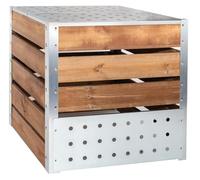 Composteur de Jardin 700L - Bois de Sapin Classe 3 & Acier galvanisé
