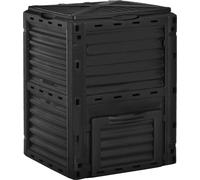 Composteur de jardin - bac à compost - capacité 300 L - 48 ouvertures d'aération - 60,5×60,5×81,5 cm - plastique - noir