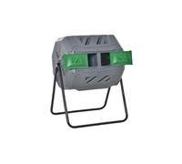 Outsunny Composteur de Jardin - bac à Compost pour déchets - Rotatif 360° - Double Chambre 160 L - Acier PP Gris