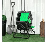 Composteur de jardin - Composteur rotatif - Double chambre - 65 litres - 60 x 49 x 77 cm - Noir