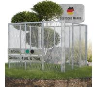 Composteur de jardin en métal, 750 litres, 100x100x75 cm - Galvanisé | Composteur en métal avec système d'assemblage | Pour les déchets de jardin et les déchets organiques | Bien ventilé, extraction f
