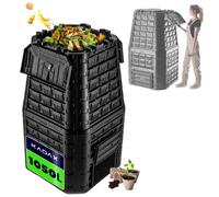 Composteur de jardin KADAX, grand, modulaire, engrais résistant au gel toute l'année, 1050 l