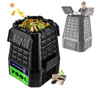 Composteur de jardin KADAX, grand, modulaire, engrais résistant au gel toute l'année, 750 l