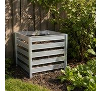 Composteur de Jardin Métal 704L – Grand Composteur Extérieur en Acier Galvanisé 91 x 91 x H85 cm – Bac à Compost Stable et Résistant TIMBELA M800