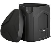 Composteur de jardin - Récipient de compost triangulaire - 240 litres - 3 trappes - Noir