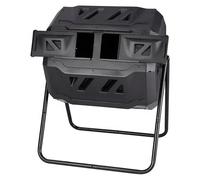 Composteur de jardin - Récipient de compostage rotatif - 162,7 litres, double compartiment - Tambour rotatif à 360° - PP sans BPA - Jusqu'à 50 kg - Couleur vert armée