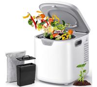 Composteur électrique de 4 L pour cuisine, bac à compost intelligent pour déchets alimentaires avec filtre à charbon de 900 ml et recharge de charbon de 600 g, inodore, silencieux, composteur de