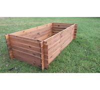Composteur en bois stable Bac à compost Composteur imprégné Lit surélevé 170x85cm