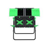 Composteur Rotatif à Double Chambre 140 L avec système de Rotation Facile, Fonctionnement Rapide pour Jardin, Noir et Vert