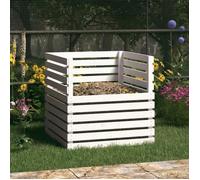 Composteur - vidaXL - Bois massif de pin - Blanc - 80x80x78 cm