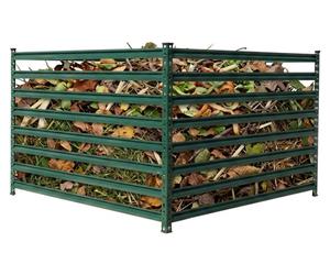 Compostier en métal Relaxdays, compostier biologique de jardin, dimensions : 90 x 120 x 120 cm, 1 296 litres, compostier à feuilles mortes, montants, acier, vert