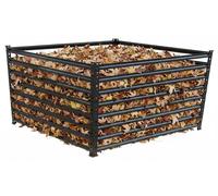 Compostier en métal Relaxdays, compostier biologique de jardin, dimensions extérieures : 90 x 120 x 120 cm, 1 296 litres, compostier à feuilles, montants, acier, noir