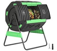 Compostier, modèle à double compartiment, capacité de 200 litres, vert militaire